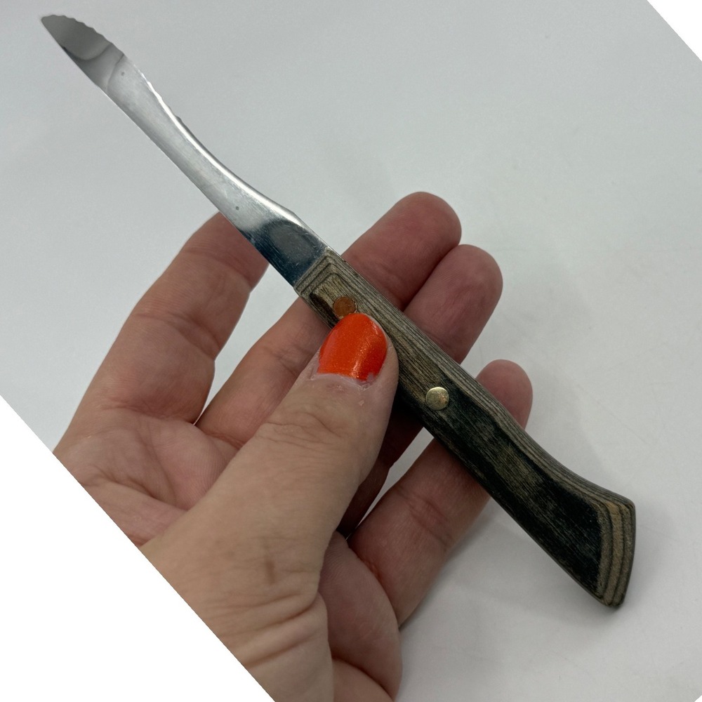 Vintage Ekco Flint Stainless USA Grapefruit Knife Serrated Wood Handle 6.75 inch